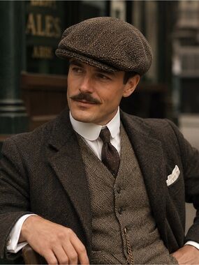 Weatherproof Protective Wool Brown Tweed Newsboy Cabbie Cap Hat